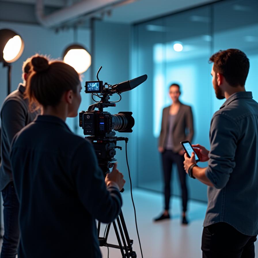 Producción de video corporativo con equipo profesional